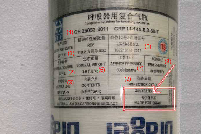 昆明呼吸用复合气瓶检测费用多少-高县无缝钢瓶检测
